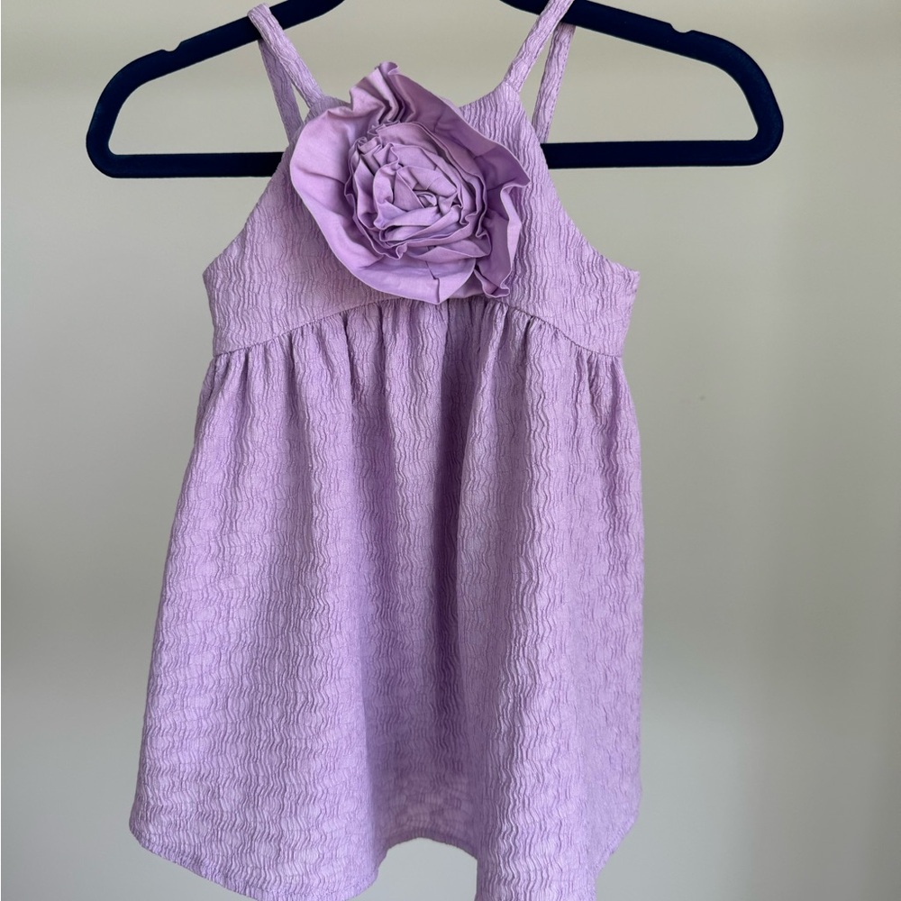 Janie and Jack Lavender Sleeveless Dress with Floral Accent